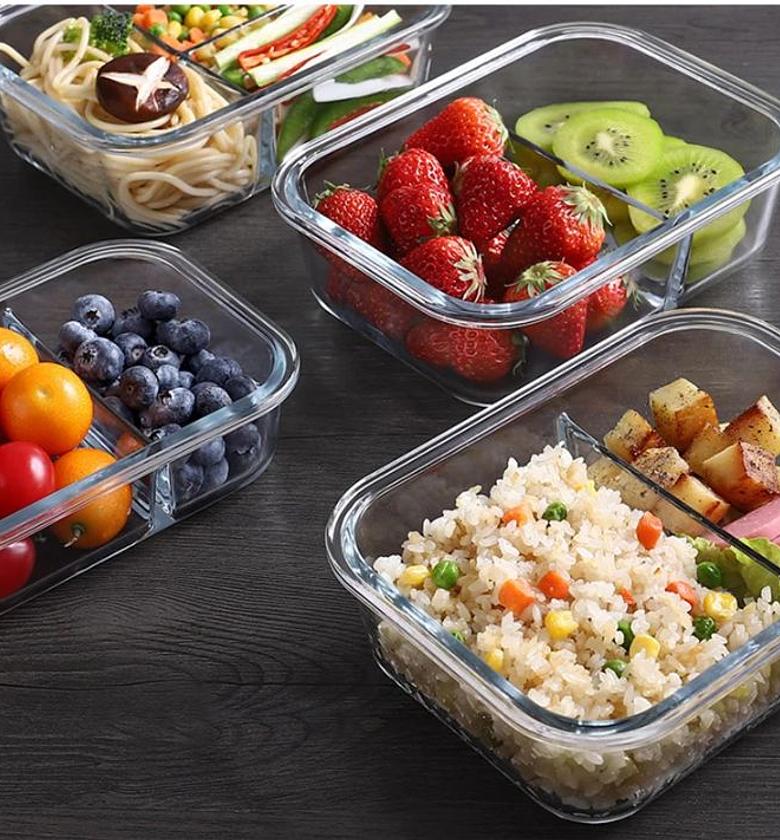 Partitioned Glass Food Storage Containers image