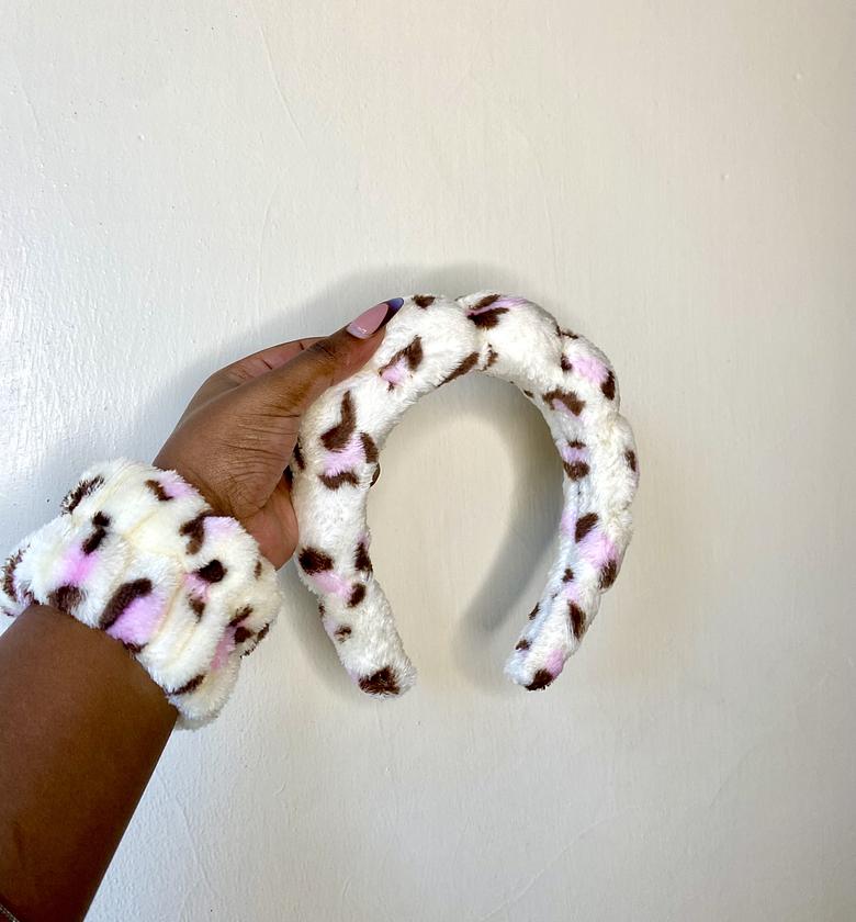 3 pcs puffy makeup spa headband soft absorbent sponge velvet head band thick non slip bubble headband for face washing skincare  image