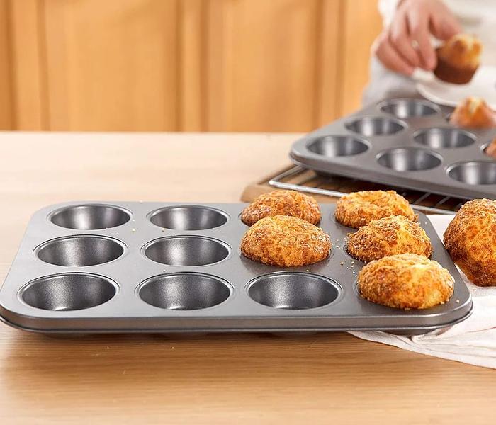 Non Stick Cupcake Baking Tin With 12 Holes image