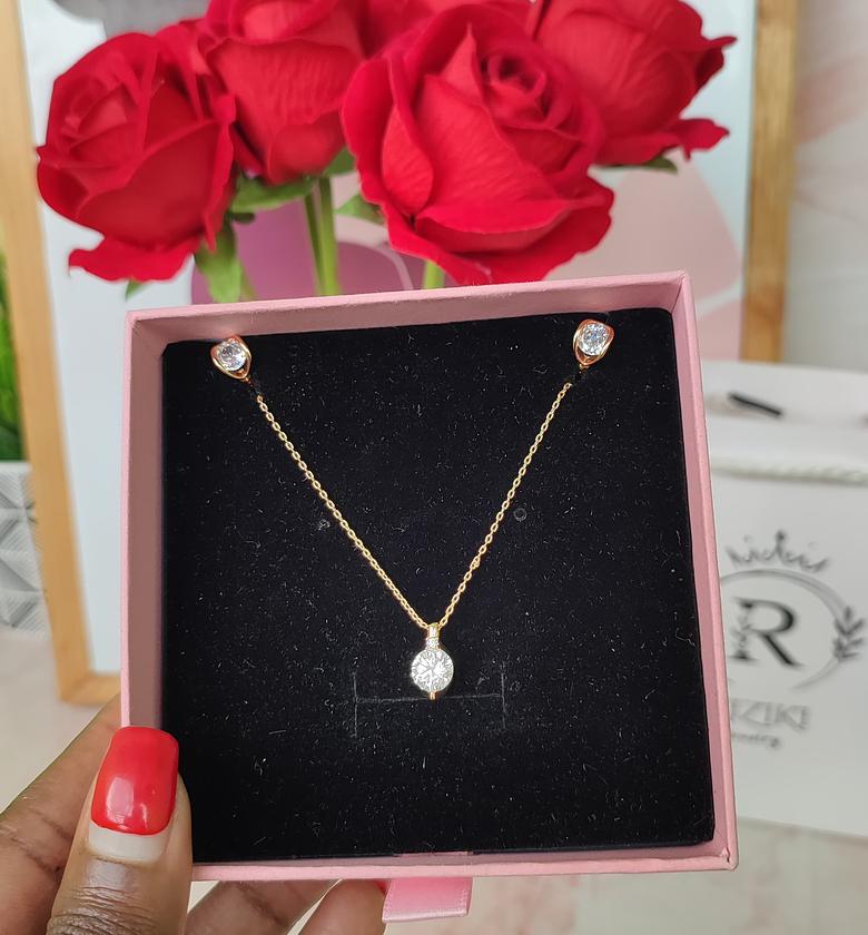 Mimi Necklace Set  Necklace+ Tiny Hoops image