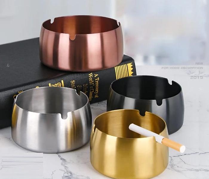 Ashtray Cylinder Stainless Steel Plated round image