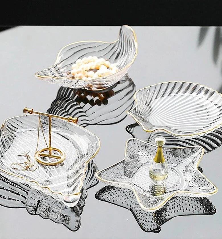 5pcs Clear Conch Shaped Salad Decor Dish  image