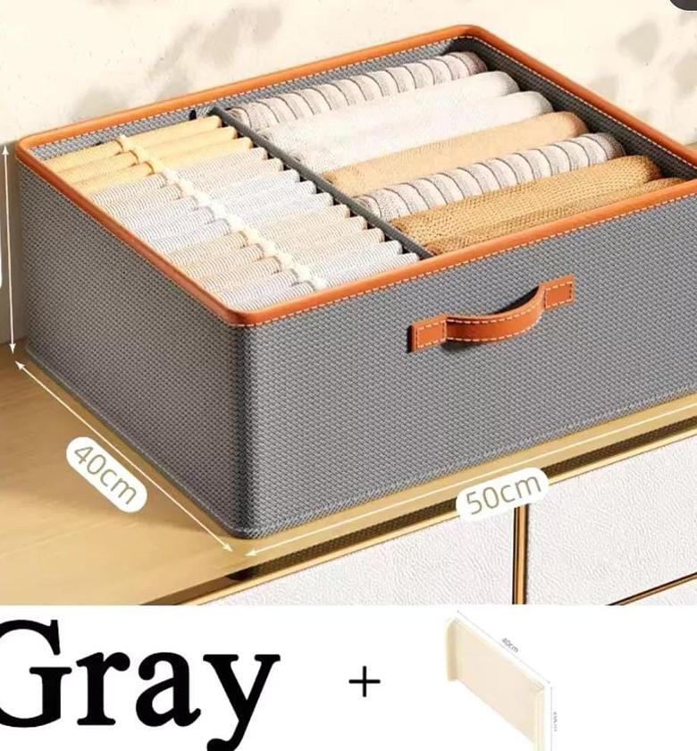 Versatile Foldable double compartment closet organizer image