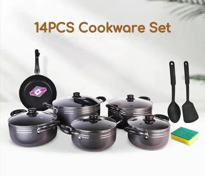 TC 14Pcs Heavy Non-Stick Cooking Pot Sufuria Set image