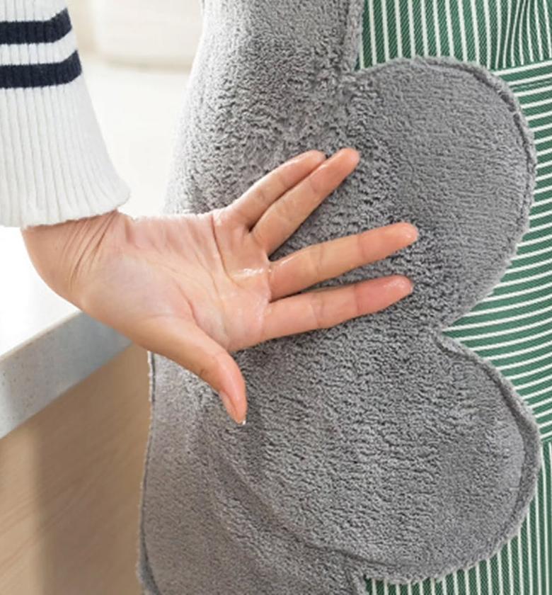 Waterproof and Oil-Proof Kitchen Apron with Integrated Hand Wipe Pockets image