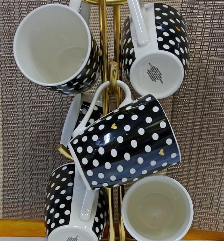 6 Pc Mug Dotted White image