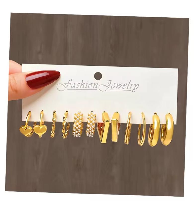 Silver and Gold mini hoop set image