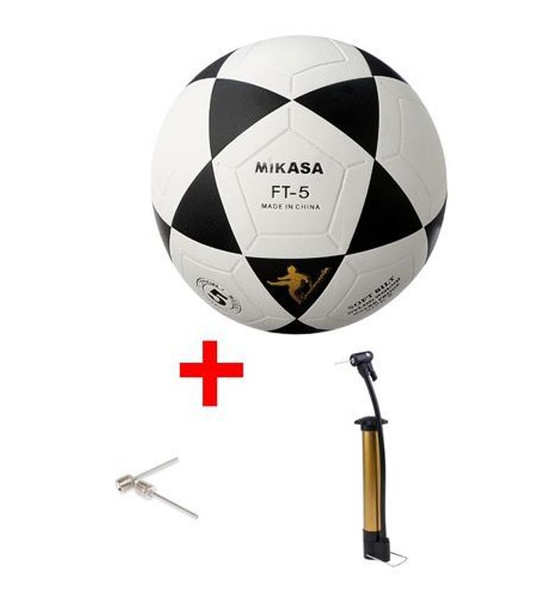 Mikasa Size 5 Soccer Ball Black & White Plus A Hand Pump image