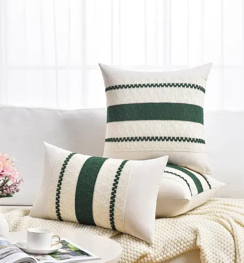 Textured Modern TThrow Pillow Cover – 3 Elegant Color Options image