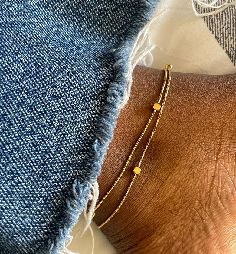 Geometric Double Strand Anklet image
