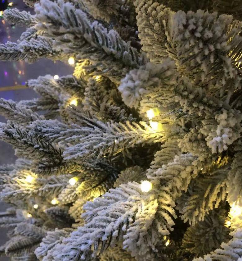 Winter Cascade Pre-Lit Snow Flocked Tree image