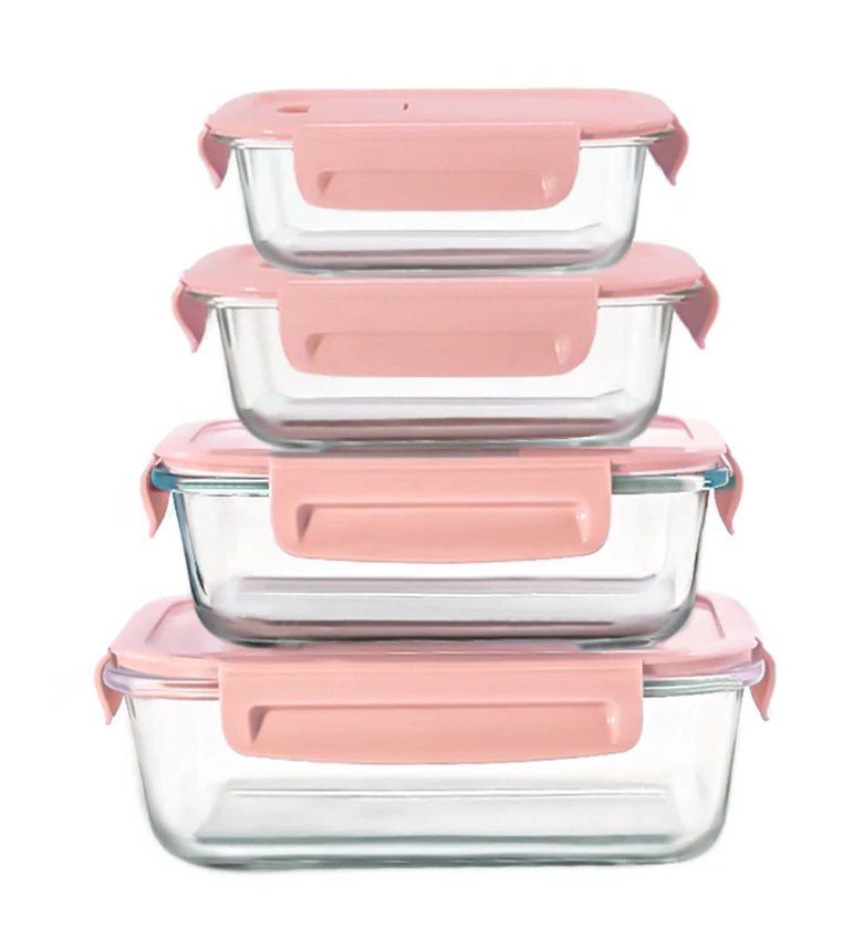 4-Piece Airtight Glass Food Storage Container Set image