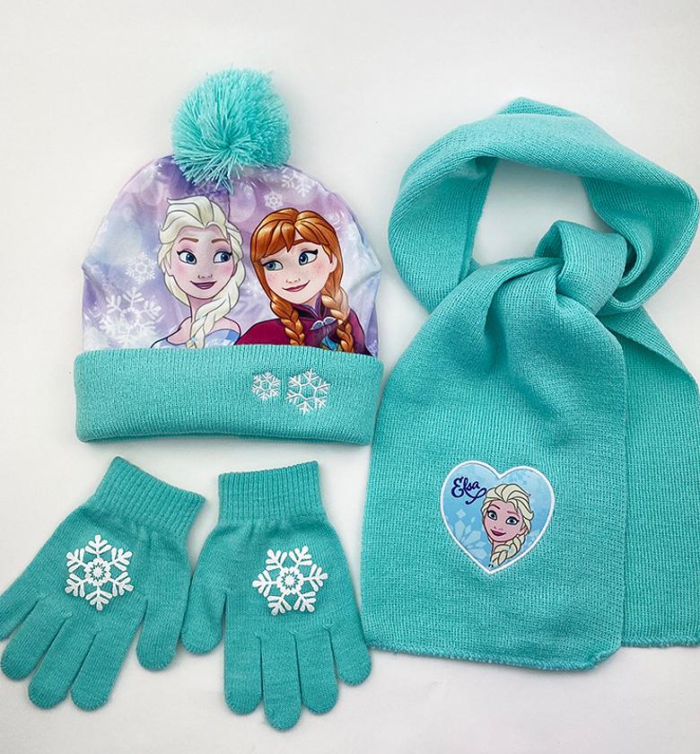 3 IN 1WINTER KIDS CARTOON THEMED BEENIES HAT,SCARF SET AND GLOVES image