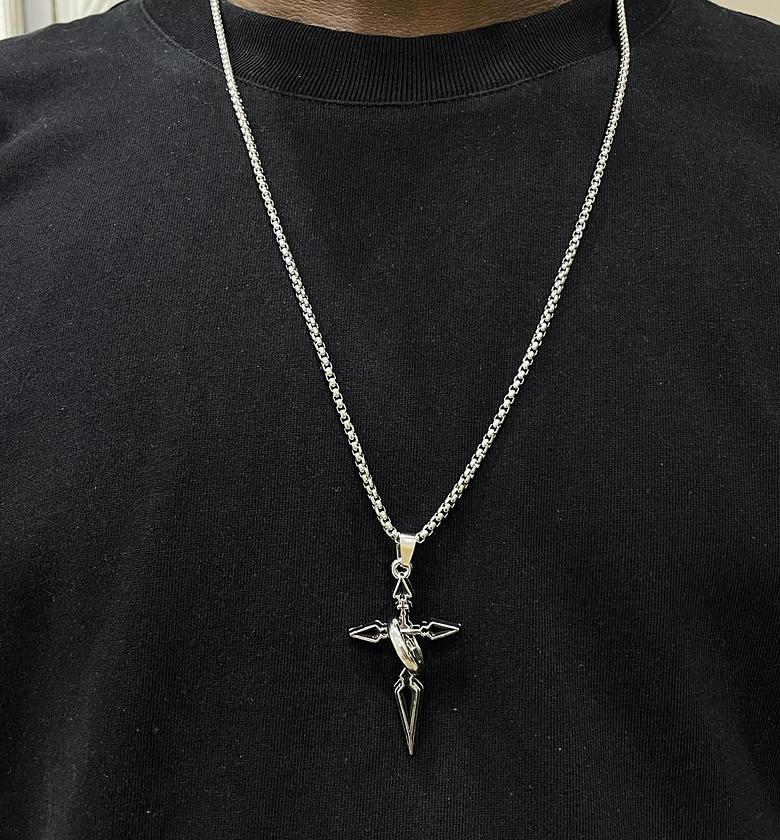 Thorned Sacrifice Stainless Steel Cross Chain image