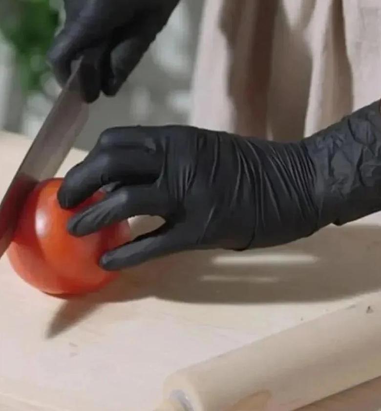Food grade disposable black kitchen gloves 100pcs image