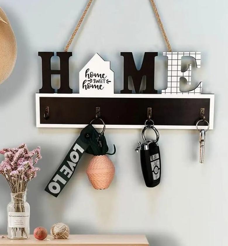 Key Hanger For Wall Wood Bag Rack image
