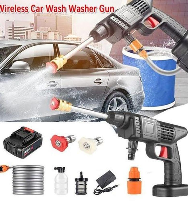 High pressure Wireless Car Wash Spray Gun Machine with 2pieces Portable Lithium Battery image