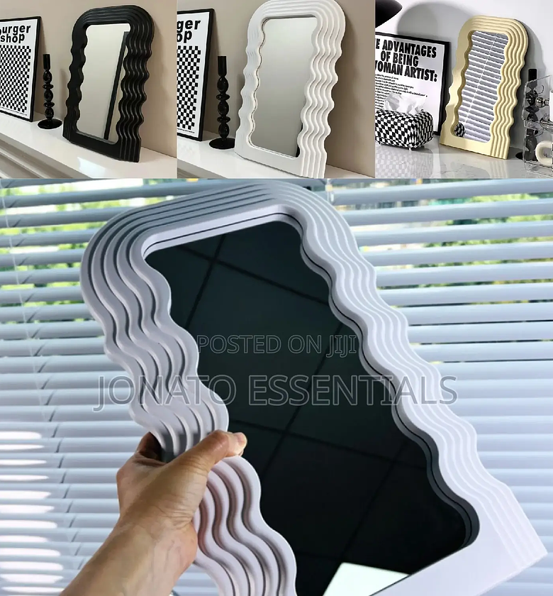 Wavy Aesthetic Mirror - Decorative Wall Tabletop Mirror image
