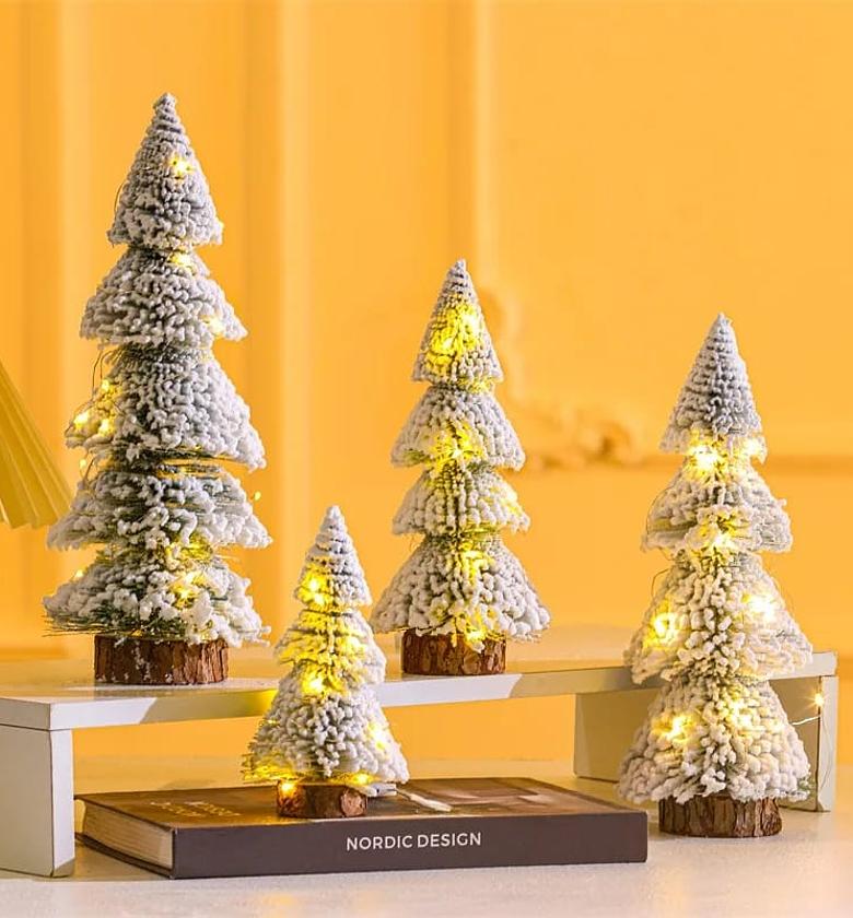 30cm Snow Christmas Tree with Warm LED Lights image