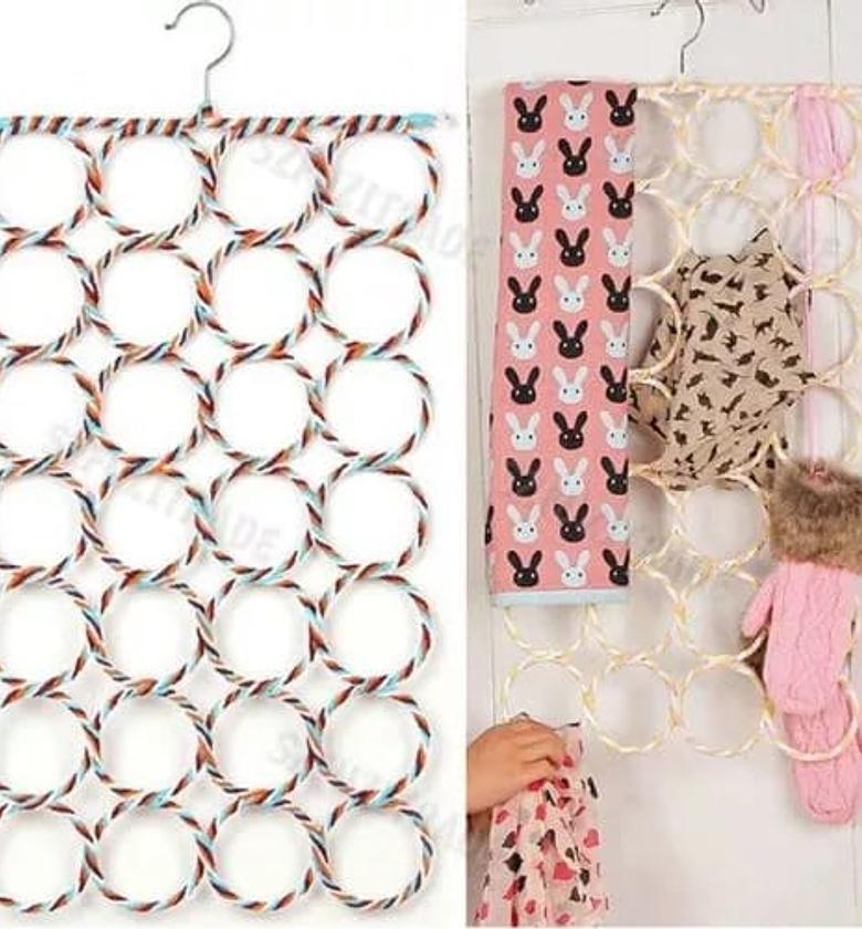 28 Ring Scarf Shawl Scarves Ties Holder or Hanger image