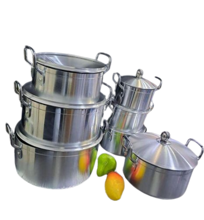 Cookware Set. Tornado Heavy Duty Premium Aluminum Cookware 7 Pot Sufurias Set With 7 Lids image