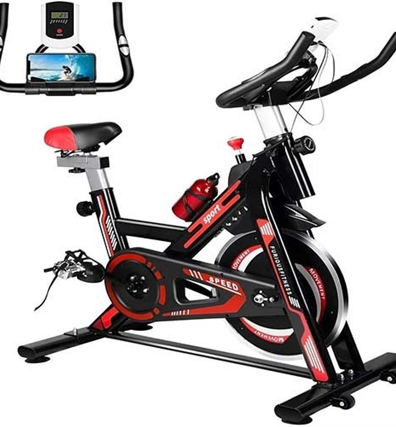 SPIN BIKE. Fitness Exercise Spin Bike For Home Cardio And Strength Training Workouts With Height Adjustable, Exercise Bike image