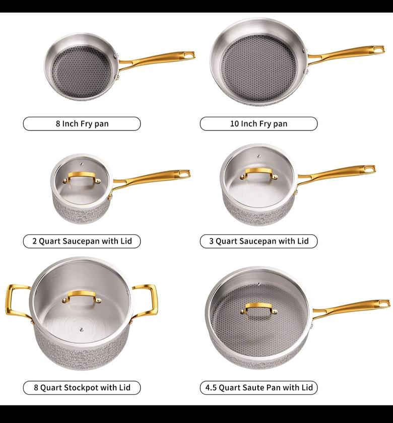 10PCS Premium Triply Stainless Steel Cookware Set image