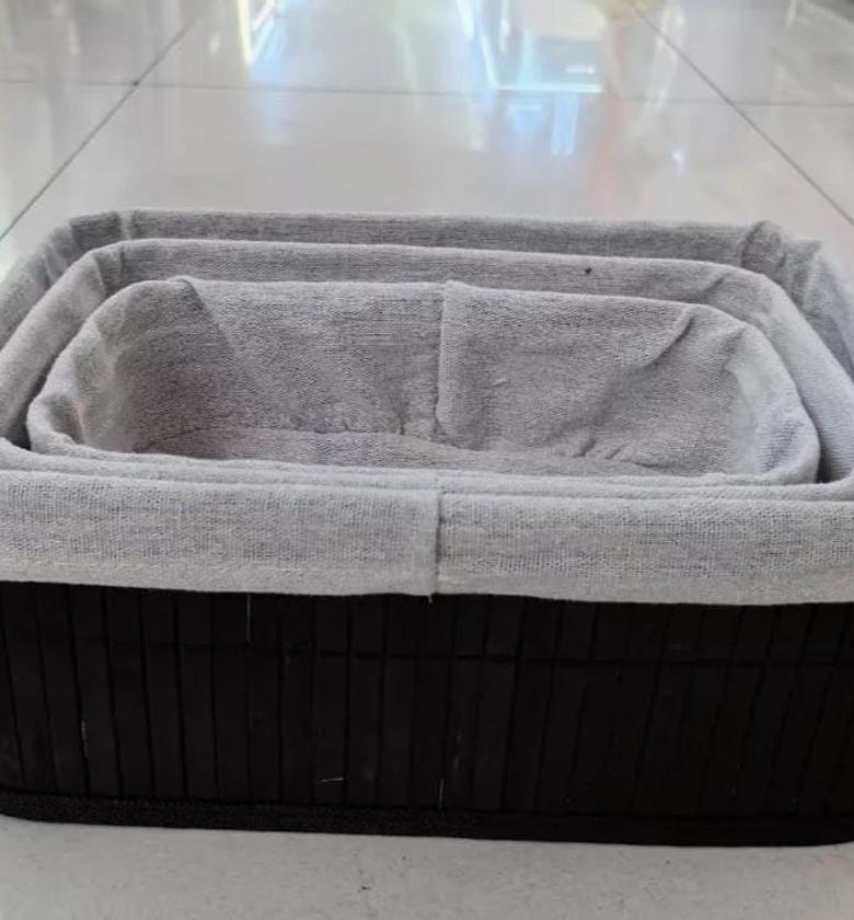 3in1 organising wicker baskets. image