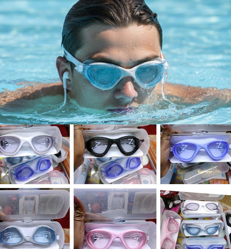 Kids Adults Anti Fog Swim Goggles with Earplugs UV Protection image
