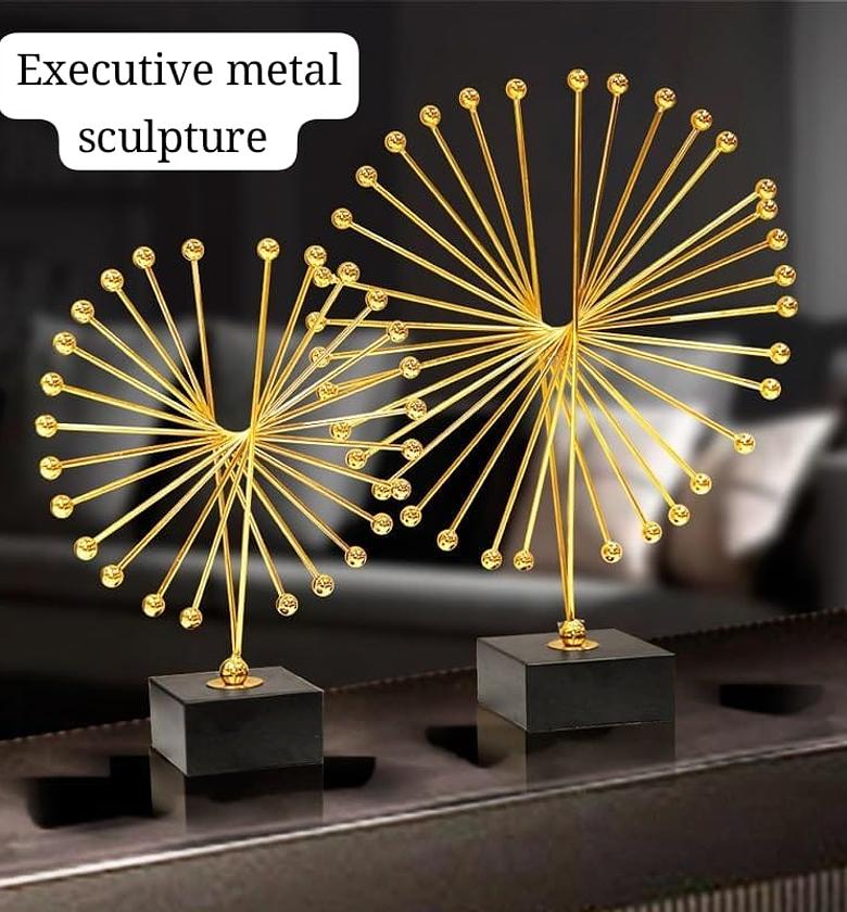 Luxury Gold Metal Abstract Sculpture Home Decor Art Set image