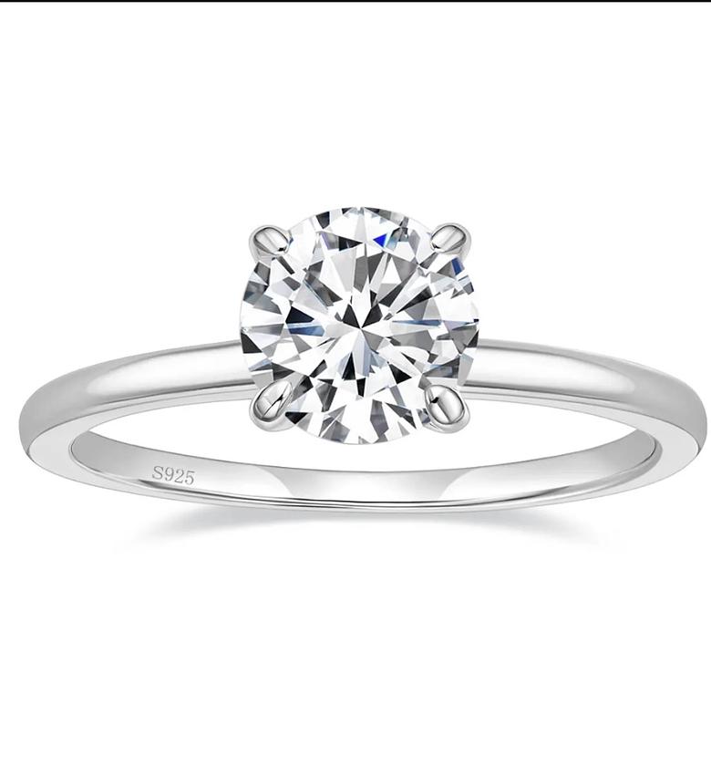 Vintage sterling silver engagement proposal ring image