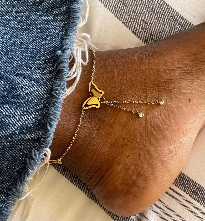 Golden Butterfly Anklet image