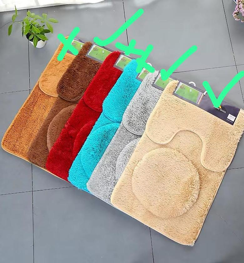 3-in-1 Fluffy Toilet Mats Set image