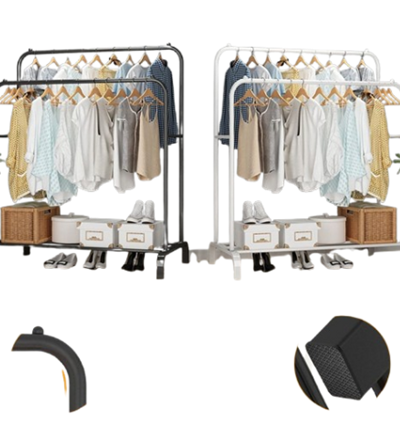 Double Pole Multi-functional Clothing Rack. image