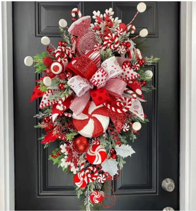 Candy Cane Christmas Wreath image