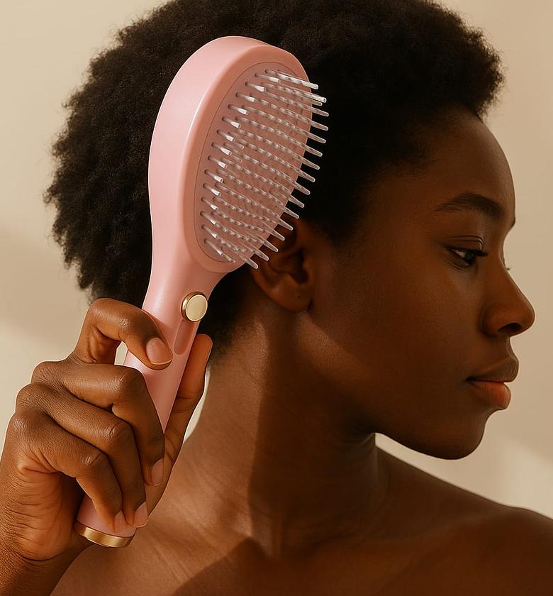 Portable Self Cleaning Comb, Antistatic Massage Comb image