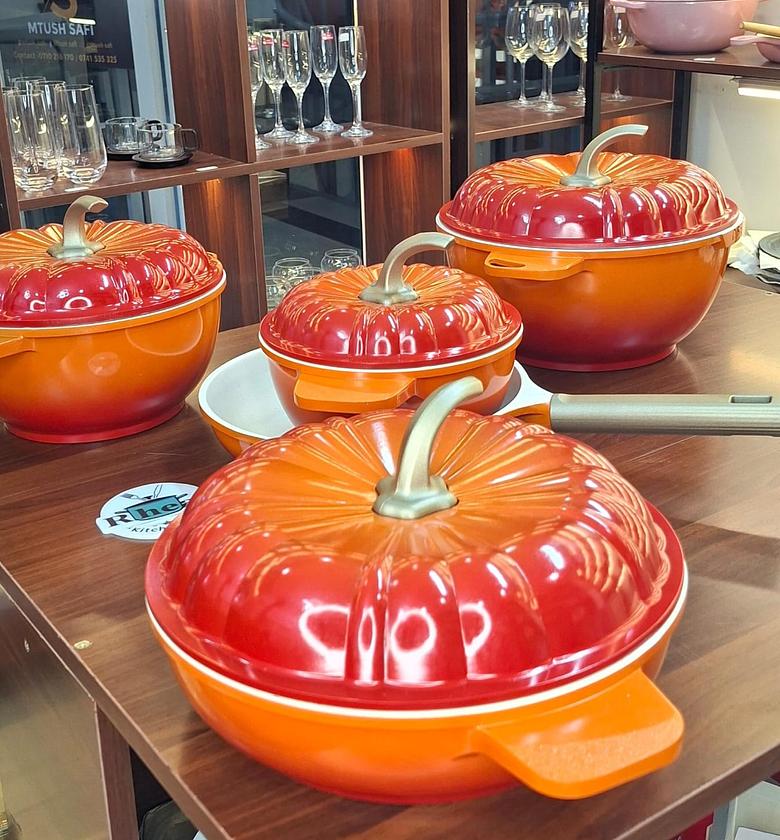 9-Piece Pumpkin-Shaped Granite Cookware Set image