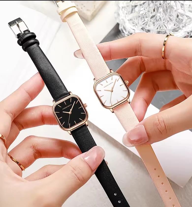 Square Hannah Martin Genuine Leather Watches for ladies/women image