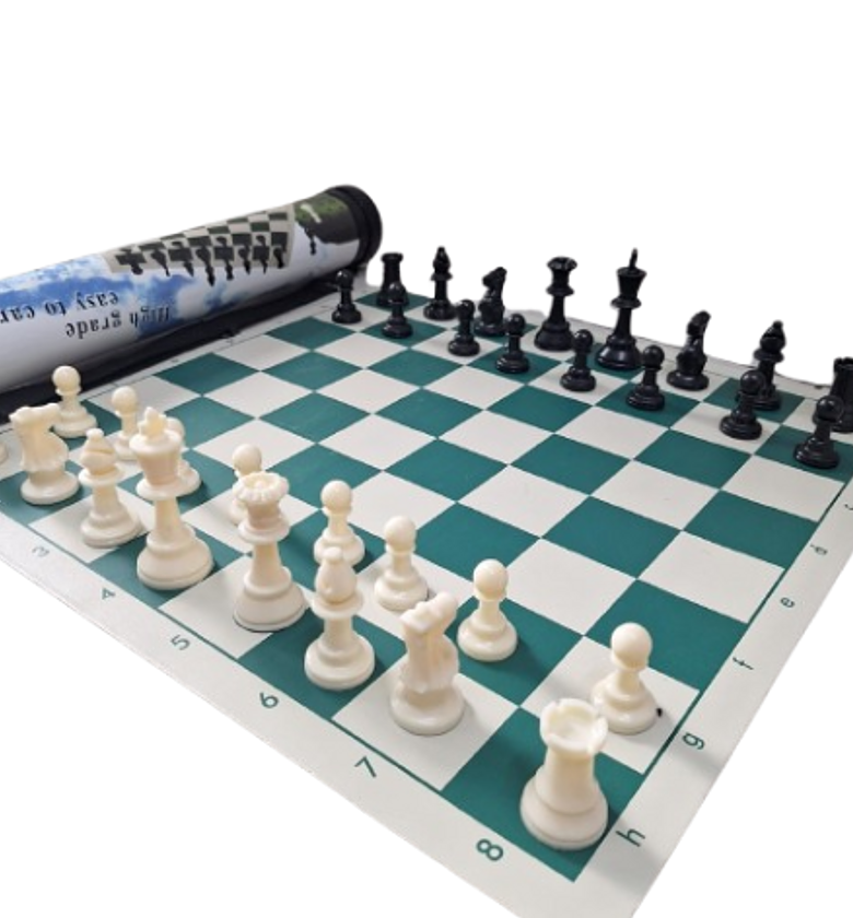 Portable Tournament Chess Board Game Mat size 50cm by 50cm + FREE Carrier Bag and a free chess watch   image
