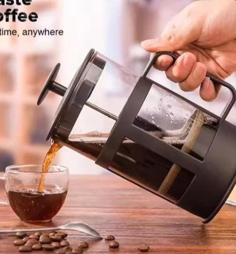French press coffee maker with 3-level filtration system image
