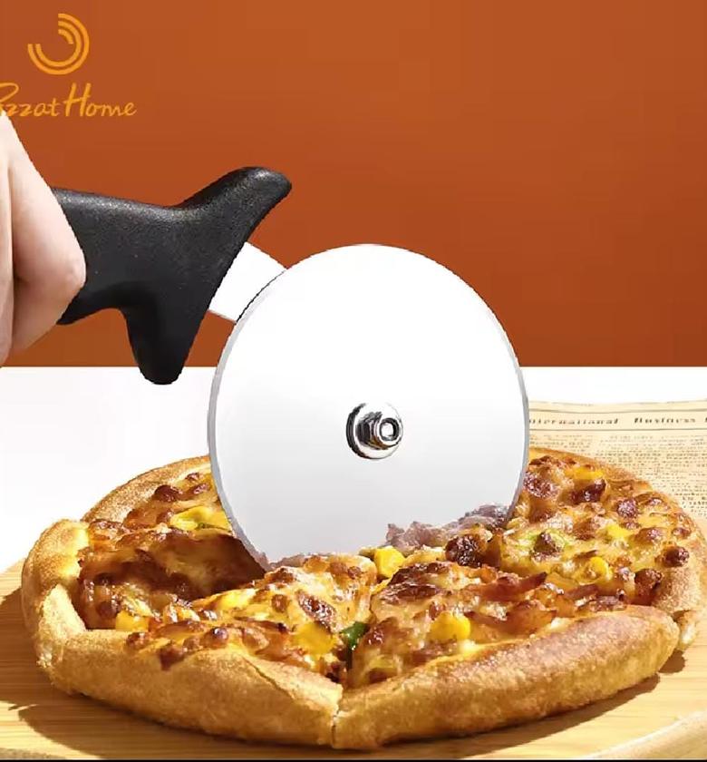 Stainless Steel Pizza Cutter Wheel with Ergonomic Handle – Heavy Duty Pizza Slicer for Home & Commercial Use image