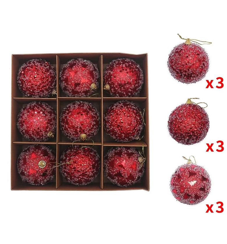 Luxury Glitter Sphere Ornament Collection (9-Piece) image