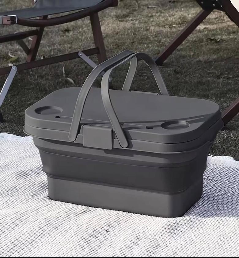 3-in-1 Collapsible Outdoor Picnic Basket and Portable Table image