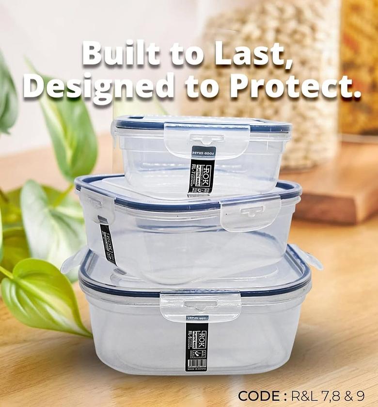 1L ROK Clip Lock Square Container Box image