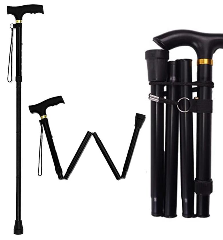 Foldable Walking Stick Easy to fold and carry, ideal for trekking,  elderly, Stretch 83cm-95cm image
