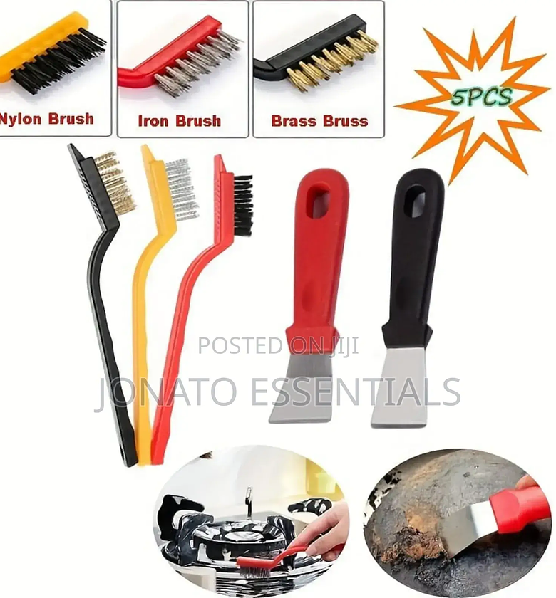 5-Piece Cleaning Brush and Scraper Tool Set image