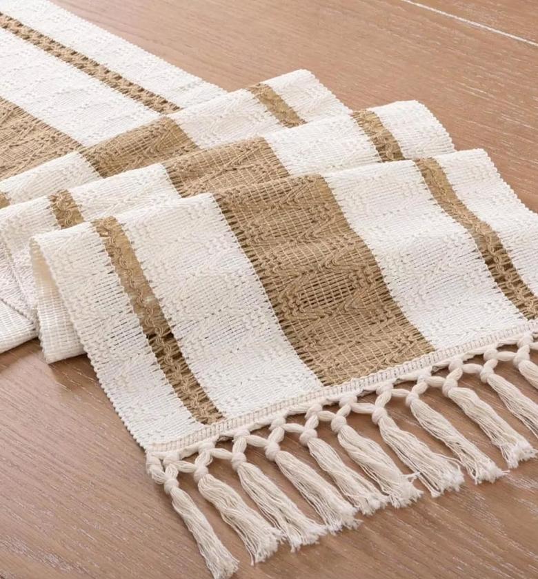 Extra Long Boho Woven Table and Bed Runner image