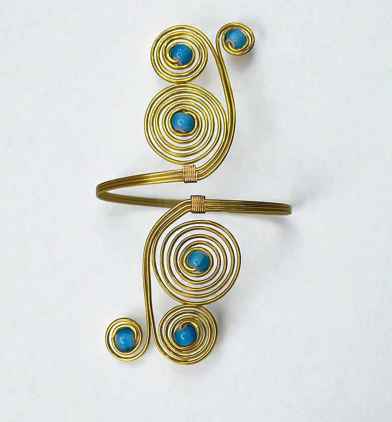 Swirl Adjustable Brass Armcuffs image