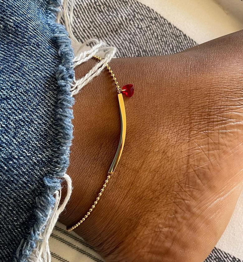 Crimson Arc Bar Anklet image