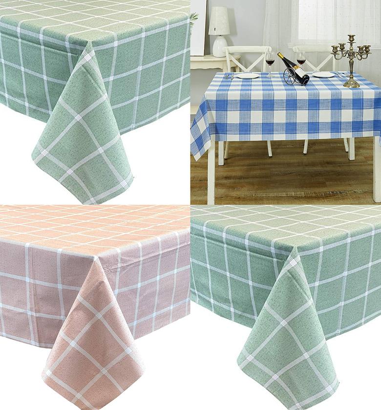 Checkered Waterproof Tablecloth Rectangle Dining Table Cover image